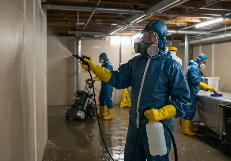 Basement Sanitization and Antimicrobial Treatment process in Silver Lake, OH