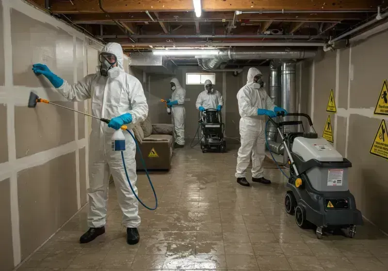 Basement Moisture Removal and Structural Drying process in Silver Lake, OH